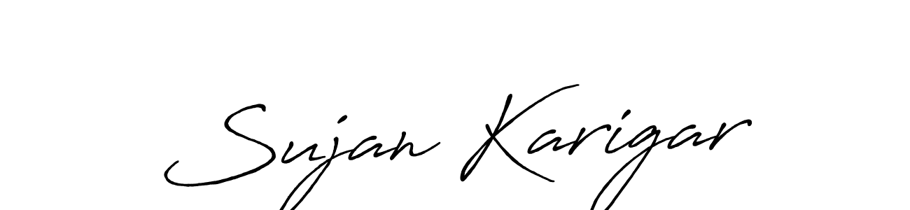 Design your own signature with our free online signature maker. With this signature software, you can create a handwritten (Antro_Vectra_Bolder) signature for name Sujan Karigar. Sujan Karigar signature style 7 images and pictures png