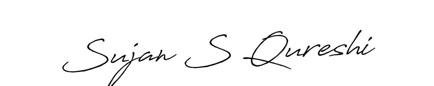 How to make Sujan S Qureshi name signature. Use Antro_Vectra_Bolder style for creating short signs online. This is the latest handwritten sign. Sujan S Qureshi signature style 7 images and pictures png
