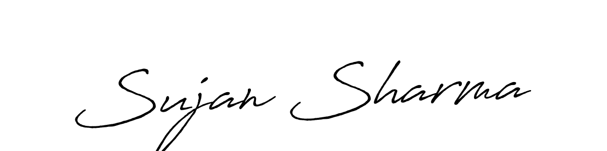 Make a beautiful signature design for name Sujan Sharma. With this signature (Antro_Vectra_Bolder) style, you can create a handwritten signature for free. Sujan Sharma signature style 7 images and pictures png