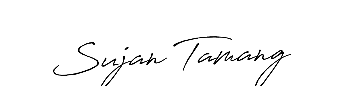 You should practise on your own different ways (Antro_Vectra_Bolder) to write your name (Sujan Tamang) in signature. don't let someone else do it for you. Sujan Tamang signature style 7 images and pictures png