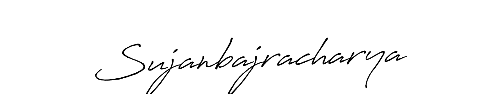 How to make Sujanbajracharya name signature. Use Antro_Vectra_Bolder style for creating short signs online. This is the latest handwritten sign. Sujanbajracharya signature style 7 images and pictures png