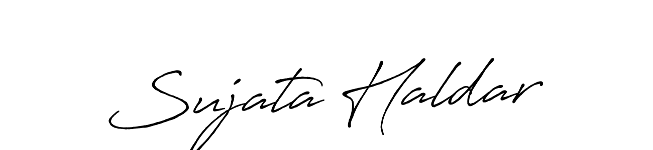 Make a beautiful signature design for name Sujata Haldar. With this signature (Antro_Vectra_Bolder) style, you can create a handwritten signature for free. Sujata Haldar signature style 7 images and pictures png