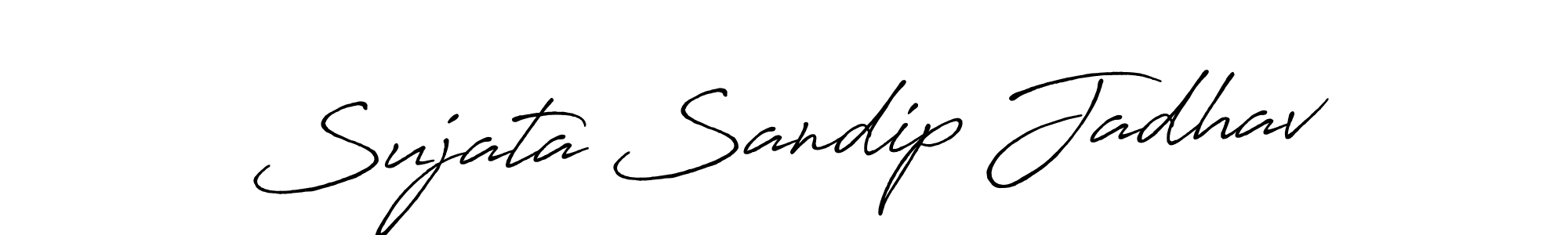 if you are searching for the best signature style for your name Sujata Sandip Jadhav. so please give up your signature search. here we have designed multiple signature styles  using Antro_Vectra_Bolder. Sujata Sandip Jadhav signature style 7 images and pictures png