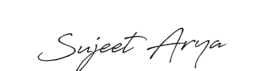 How to make Sujeet Arya name signature. Use Antro_Vectra_Bolder style for creating short signs online. This is the latest handwritten sign. Sujeet Arya signature style 7 images and pictures png