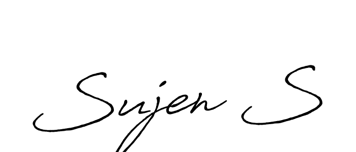 Similarly Antro_Vectra_Bolder is the best handwritten signature design. Signature creator online .You can use it as an online autograph creator for name Sujen S. Sujen S signature style 7 images and pictures png