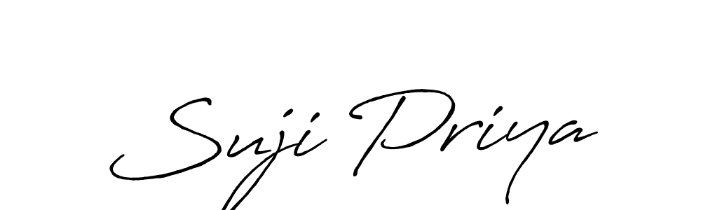Suji Priya stylish signature style. Best Handwritten Sign (Antro_Vectra_Bolder) for my name. Handwritten Signature Collection Ideas for my name Suji Priya. Suji Priya signature style 7 images and pictures png