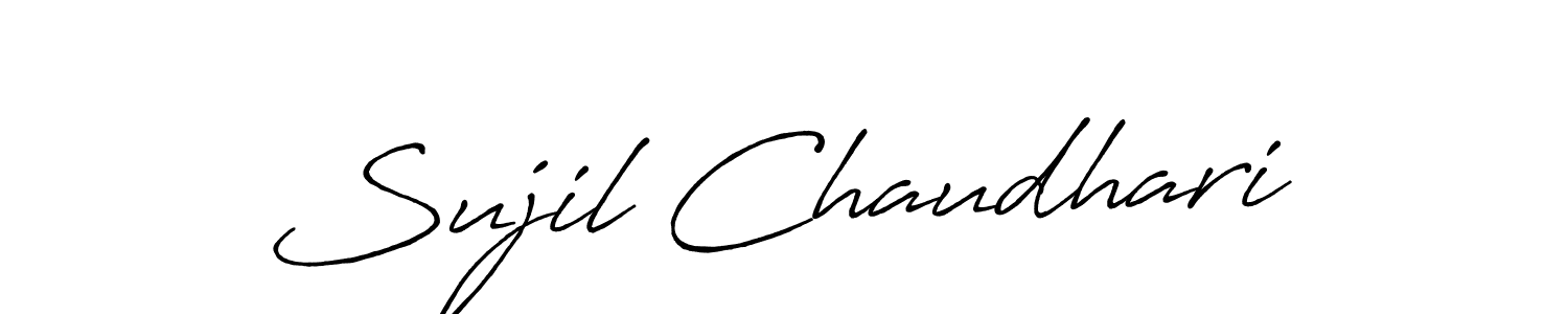 Antro_Vectra_Bolder is a professional signature style that is perfect for those who want to add a touch of class to their signature. It is also a great choice for those who want to make their signature more unique. Get Sujil Chaudhari name to fancy signature for free. Sujil Chaudhari signature style 7 images and pictures png