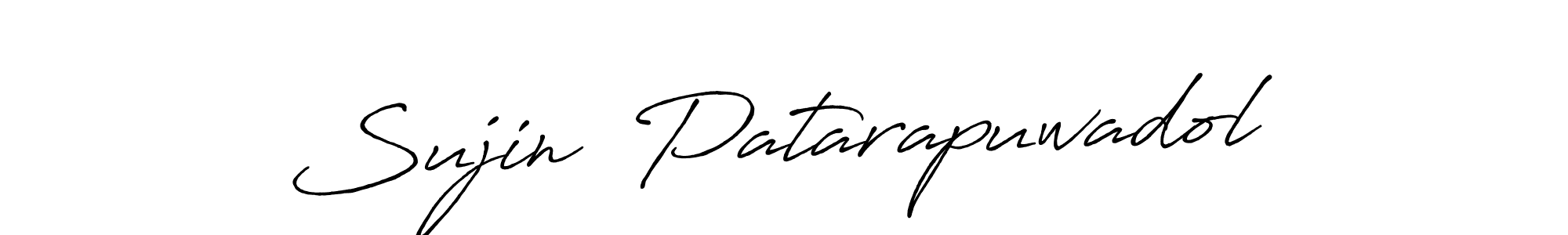 Similarly Antro_Vectra_Bolder is the best handwritten signature design. Signature creator online .You can use it as an online autograph creator for name Sujin  Patarapuwadol. Sujin  Patarapuwadol signature style 7 images and pictures png