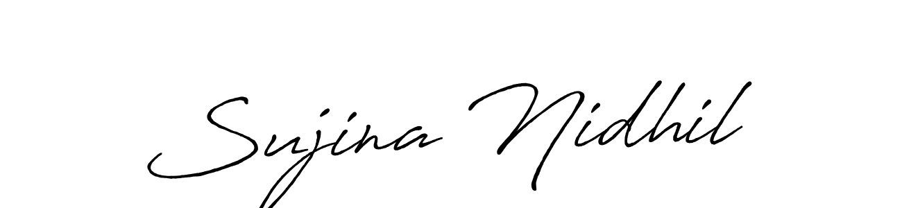 How to make Sujina Nidhil signature? Antro_Vectra_Bolder is a professional autograph style. Create handwritten signature for Sujina Nidhil name. Sujina Nidhil signature style 7 images and pictures png