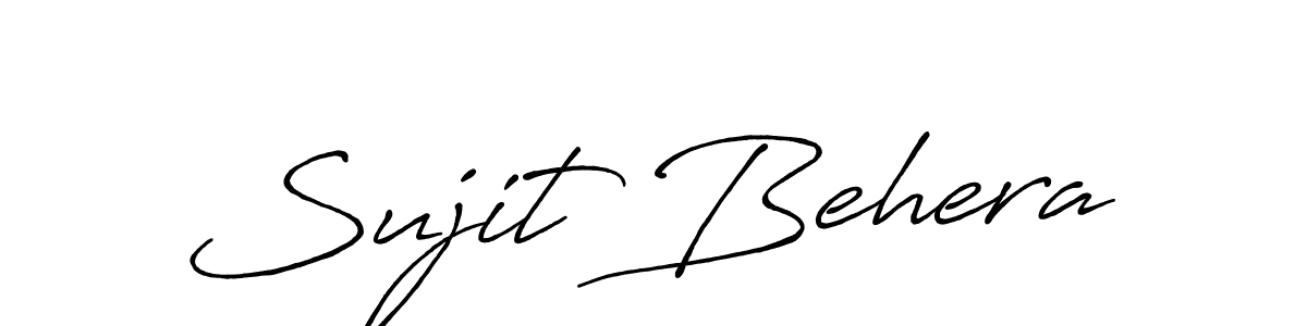 How to make Sujit Behera name signature. Use Antro_Vectra_Bolder style for creating short signs online. This is the latest handwritten sign. Sujit Behera signature style 7 images and pictures png