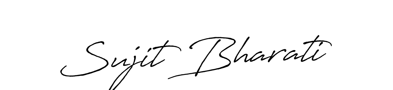 How to make Sujit Bharati name signature. Use Antro_Vectra_Bolder style for creating short signs online. This is the latest handwritten sign. Sujit Bharati signature style 7 images and pictures png