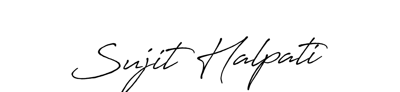 Create a beautiful signature design for name Sujit Halpati. With this signature (Antro_Vectra_Bolder) fonts, you can make a handwritten signature for free. Sujit Halpati signature style 7 images and pictures png