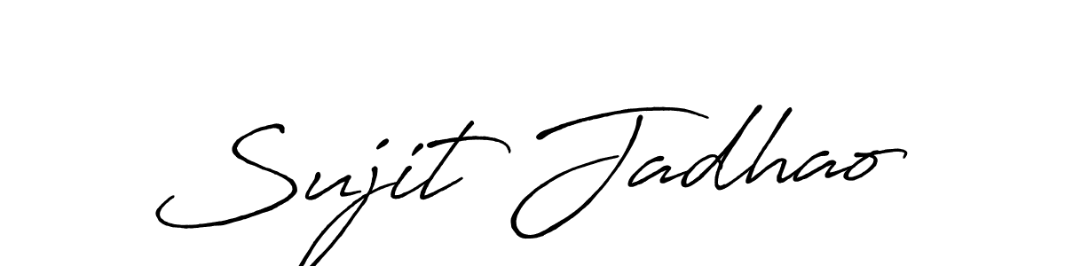 The best way (Antro_Vectra_Bolder) to make a short signature is to pick only two or three words in your name. The name Sujit Jadhao include a total of six letters. For converting this name. Sujit Jadhao signature style 7 images and pictures png