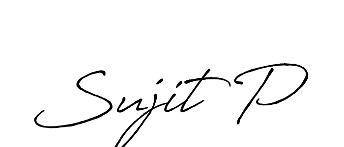 How to make Sujit P name signature. Use Antro_Vectra_Bolder style for creating short signs online. This is the latest handwritten sign. Sujit P signature style 7 images and pictures png