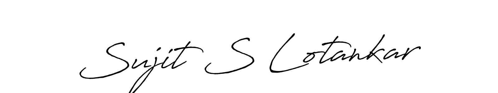 Create a beautiful signature design for name Sujit S Lotankar. With this signature (Antro_Vectra_Bolder) fonts, you can make a handwritten signature for free. Sujit S Lotankar signature style 7 images and pictures png