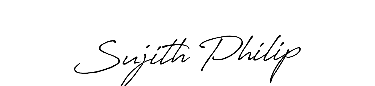 Sujith Philip stylish signature style. Best Handwritten Sign (Antro_Vectra_Bolder) for my name. Handwritten Signature Collection Ideas for my name Sujith Philip. Sujith Philip signature style 7 images and pictures png