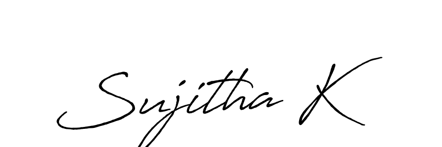 Create a beautiful signature design for name Sujitha K. With this signature (Antro_Vectra_Bolder) fonts, you can make a handwritten signature for free. Sujitha K signature style 7 images and pictures png