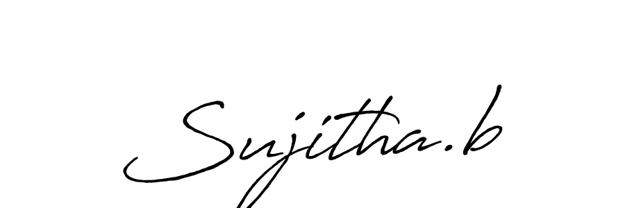 if you are searching for the best signature style for your name Sujitha.b. so please give up your signature search. here we have designed multiple signature styles  using Antro_Vectra_Bolder. Sujitha.b signature style 7 images and pictures png