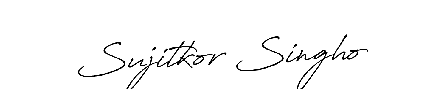 You should practise on your own different ways (Antro_Vectra_Bolder) to write your name (Sujitkor Singho) in signature. don't let someone else do it for you. Sujitkor Singho signature style 7 images and pictures png