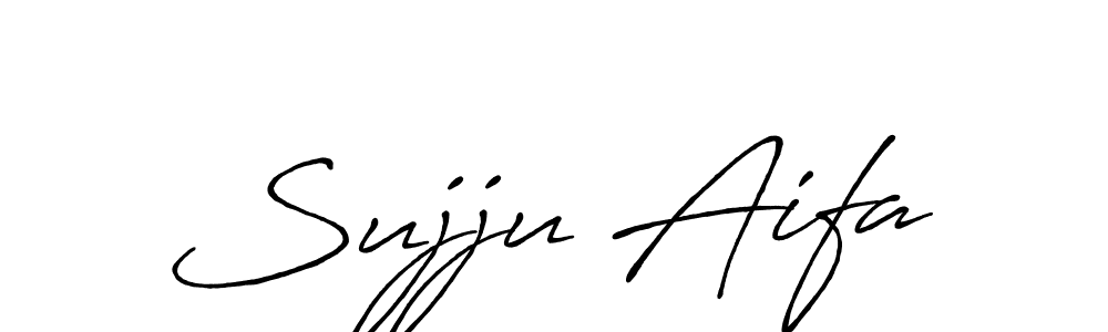 Antro_Vectra_Bolder is a professional signature style that is perfect for those who want to add a touch of class to their signature. It is also a great choice for those who want to make their signature more unique. Get Sujju Aifa name to fancy signature for free. Sujju Aifa signature style 7 images and pictures png