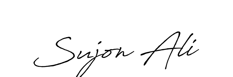 Make a beautiful signature design for name Sujon Ali. With this signature (Antro_Vectra_Bolder) style, you can create a handwritten signature for free. Sujon Ali signature style 7 images and pictures png