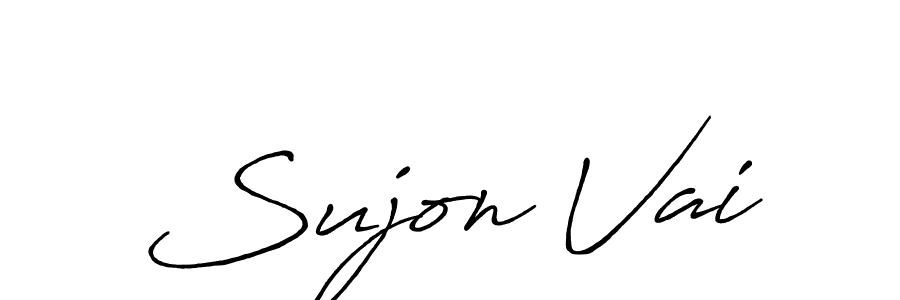 The best way (Antro_Vectra_Bolder) to make a short signature is to pick only two or three words in your name. The name Sujon Vai include a total of six letters. For converting this name. Sujon Vai signature style 7 images and pictures png