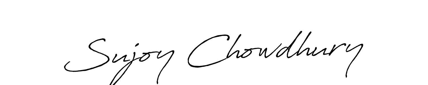Create a beautiful signature design for name Sujoy Chowdhury. With this signature (Antro_Vectra_Bolder) fonts, you can make a handwritten signature for free. Sujoy Chowdhury signature style 7 images and pictures png