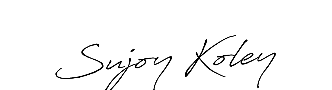 How to make Sujoy Koley name signature. Use Antro_Vectra_Bolder style for creating short signs online. This is the latest handwritten sign. Sujoy Koley signature style 7 images and pictures png