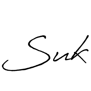 Suk stylish signature style. Best Handwritten Sign (Antro_Vectra_Bolder) for my name. Handwritten Signature Collection Ideas for my name Suk. Suk signature style 7 images and pictures png