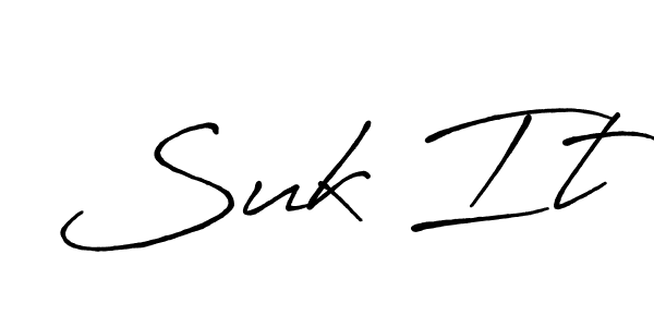 if you are searching for the best signature style for your name Suk It. so please give up your signature search. here we have designed multiple signature styles  using Antro_Vectra_Bolder. Suk It signature style 7 images and pictures png