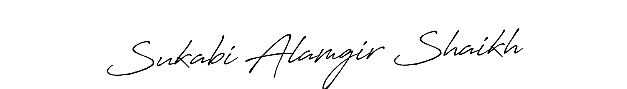 You should practise on your own different ways (Antro_Vectra_Bolder) to write your name (Sukabi Alamgir Shaikh) in signature. don't let someone else do it for you. Sukabi Alamgir Shaikh signature style 7 images and pictures png