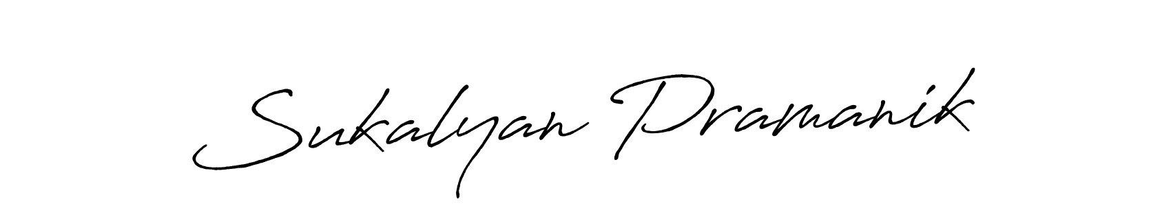 Create a beautiful signature design for name Sukalyan Pramanik. With this signature (Antro_Vectra_Bolder) fonts, you can make a handwritten signature for free. Sukalyan Pramanik signature style 7 images and pictures png