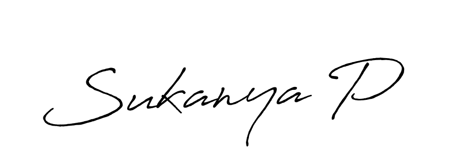 How to make Sukanya P signature? Antro_Vectra_Bolder is a professional autograph style. Create handwritten signature for Sukanya P name. Sukanya P signature style 7 images and pictures png