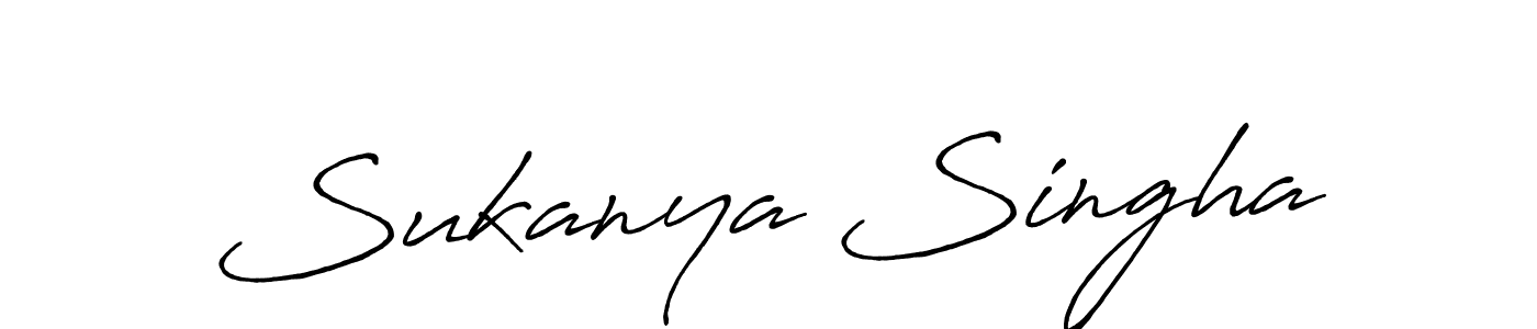 How to make Sukanya Singha name signature. Use Antro_Vectra_Bolder style for creating short signs online. This is the latest handwritten sign. Sukanya Singha signature style 7 images and pictures png