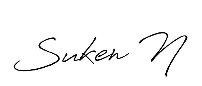 Suken N stylish signature style. Best Handwritten Sign (Antro_Vectra_Bolder) for my name. Handwritten Signature Collection Ideas for my name Suken N. Suken N signature style 7 images and pictures png