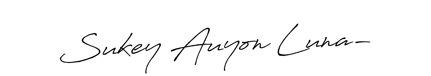 Design your own signature with our free online signature maker. With this signature software, you can create a handwritten (Antro_Vectra_Bolder) signature for name Sukey Auyon Luna-. Sukey Auyon Luna- signature style 7 images and pictures png