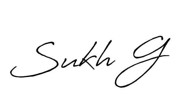 How to make Sukh G signature? Antro_Vectra_Bolder is a professional autograph style. Create handwritten signature for Sukh G name. Sukh G signature style 7 images and pictures png