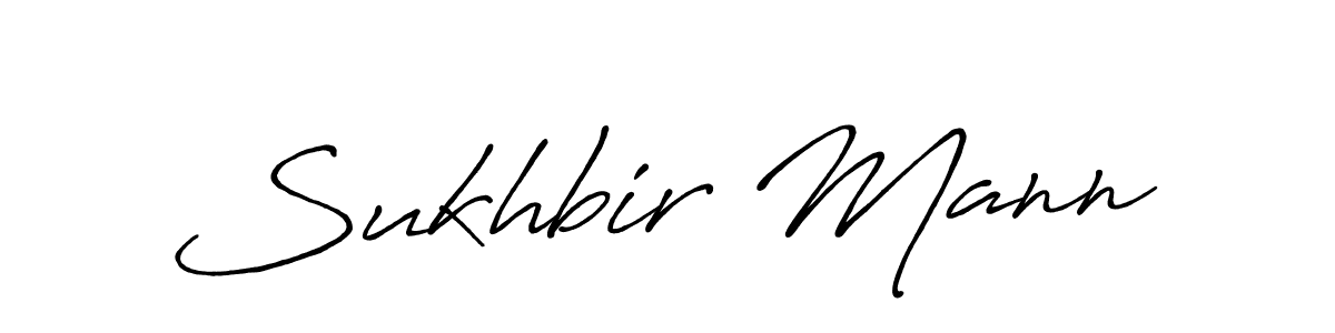 How to make Sukhbir Mann name signature. Use Antro_Vectra_Bolder style for creating short signs online. This is the latest handwritten sign. Sukhbir Mann signature style 7 images and pictures png