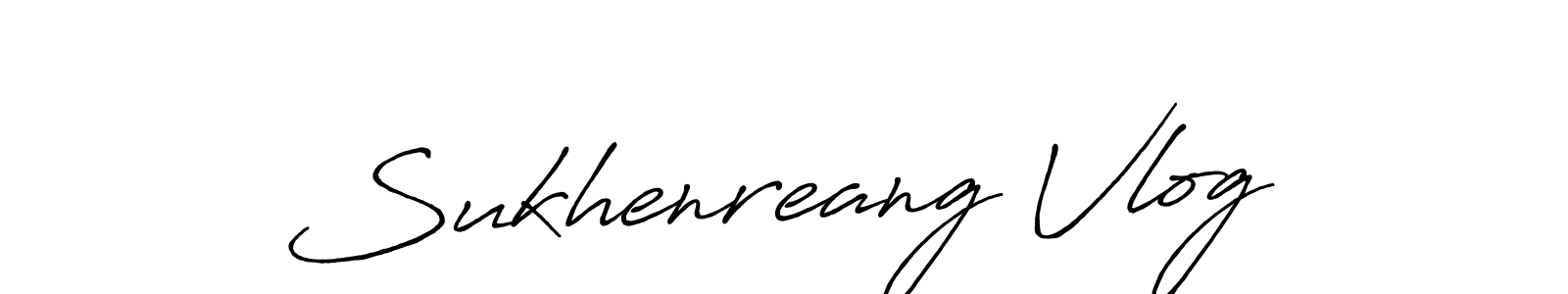 Create a beautiful signature design for name Sukhenreang Vlog. With this signature (Antro_Vectra_Bolder) fonts, you can make a handwritten signature for free. Sukhenreang Vlog signature style 7 images and pictures png