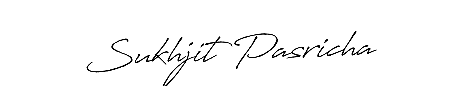 The best way (Antro_Vectra_Bolder) to make a short signature is to pick only two or three words in your name. The name Sukhjit Pasricha include a total of six letters. For converting this name. Sukhjit Pasricha signature style 7 images and pictures png