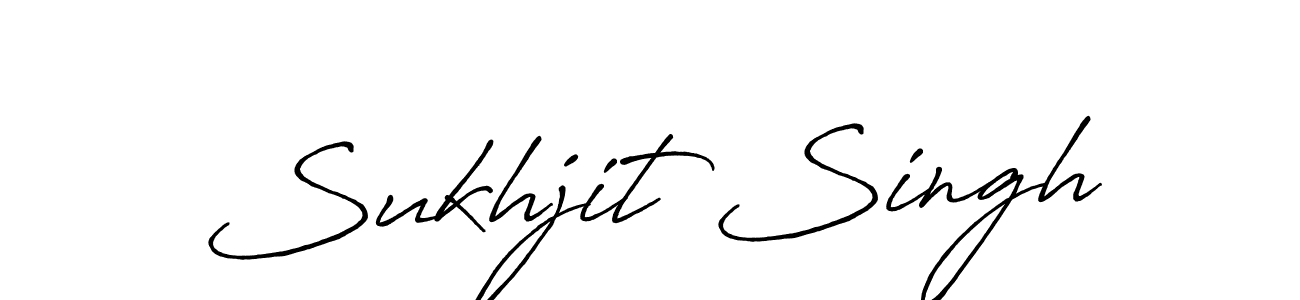 How to make Sukhjit Singh name signature. Use Antro_Vectra_Bolder style for creating short signs online. This is the latest handwritten sign. Sukhjit Singh signature style 7 images and pictures png