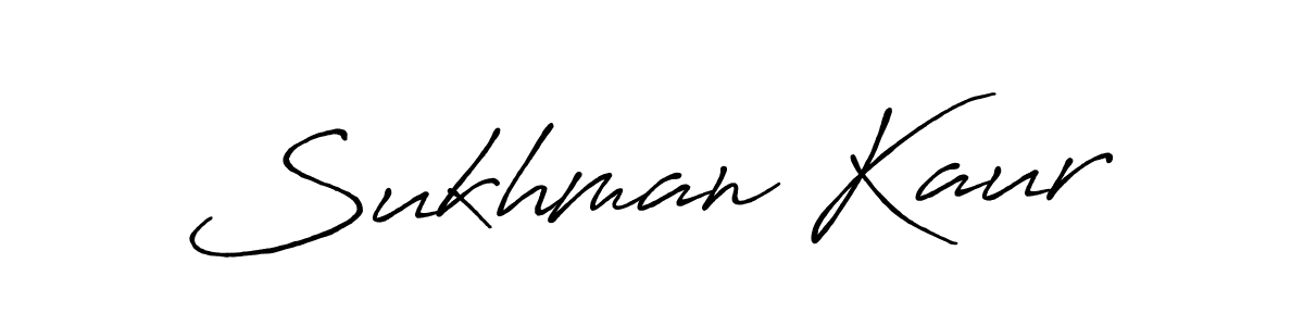 Create a beautiful signature design for name Sukhman Kaur. With this signature (Antro_Vectra_Bolder) fonts, you can make a handwritten signature for free. Sukhman Kaur signature style 7 images and pictures png