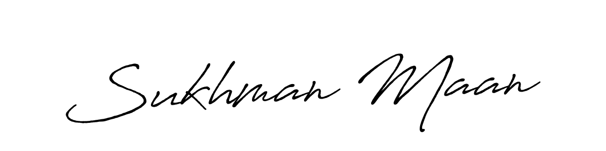 How to make Sukhman Maan name signature. Use Antro_Vectra_Bolder style for creating short signs online. This is the latest handwritten sign. Sukhman Maan signature style 7 images and pictures png