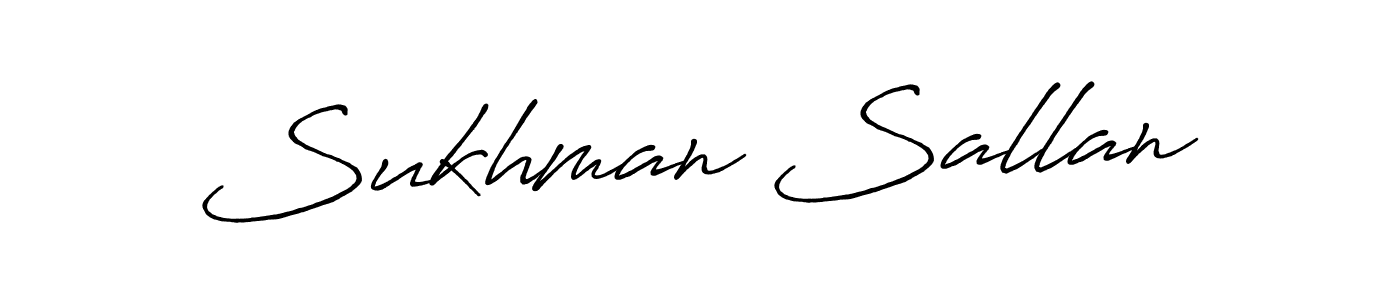 Create a beautiful signature design for name Sukhman Sallan. With this signature (Antro_Vectra_Bolder) fonts, you can make a handwritten signature for free. Sukhman Sallan signature style 7 images and pictures png