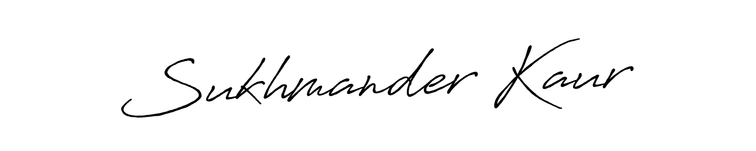 Design your own signature with our free online signature maker. With this signature software, you can create a handwritten (Antro_Vectra_Bolder) signature for name Sukhmander Kaur. Sukhmander Kaur signature style 7 images and pictures png