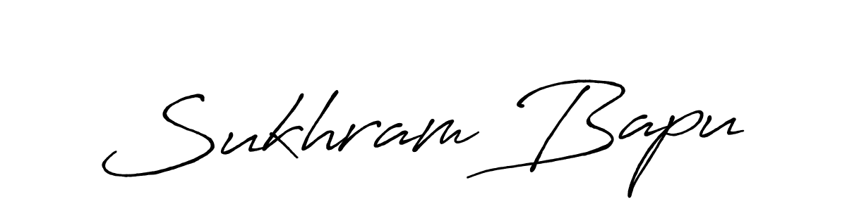 The best way (Antro_Vectra_Bolder) to make a short signature is to pick only two or three words in your name. The name Sukhram Bapu include a total of six letters. For converting this name. Sukhram Bapu signature style 7 images and pictures png