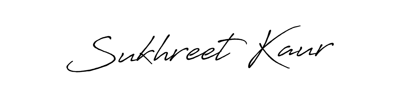 Make a beautiful signature design for name Sukhreet Kaur. With this signature (Antro_Vectra_Bolder) style, you can create a handwritten signature for free. Sukhreet Kaur signature style 7 images and pictures png