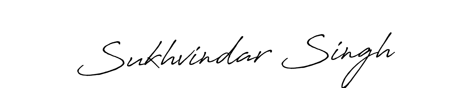 How to make Sukhvindar Singh name signature. Use Antro_Vectra_Bolder style for creating short signs online. This is the latest handwritten sign. Sukhvindar Singh signature style 7 images and pictures png