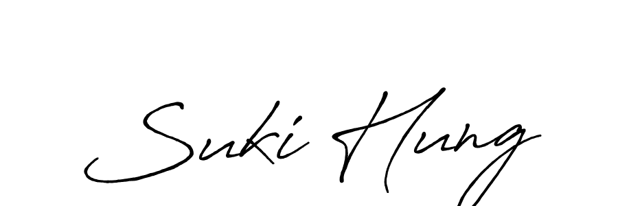 How to make Suki Hung name signature. Use Antro_Vectra_Bolder style for creating short signs online. This is the latest handwritten sign. Suki Hung signature style 7 images and pictures png