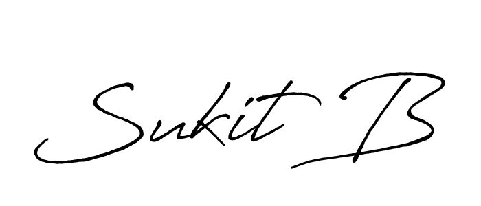 Make a beautiful signature design for name Sukit B. With this signature (Antro_Vectra_Bolder) style, you can create a handwritten signature for free. Sukit B signature style 7 images and pictures png